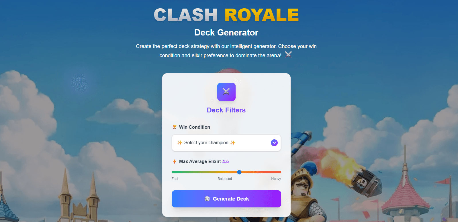 Clash Royale Deck Builder