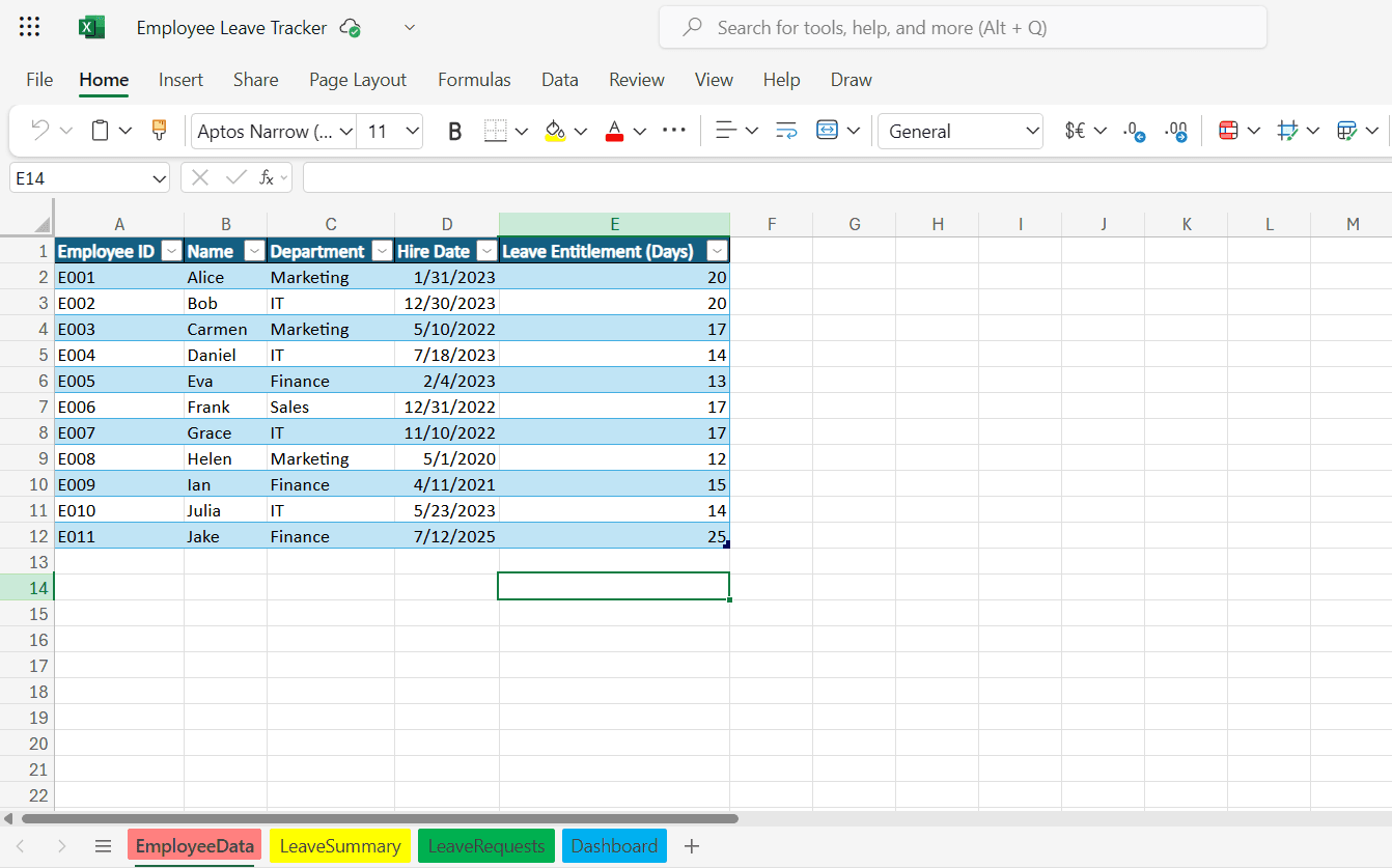 Employee Leave Tracker