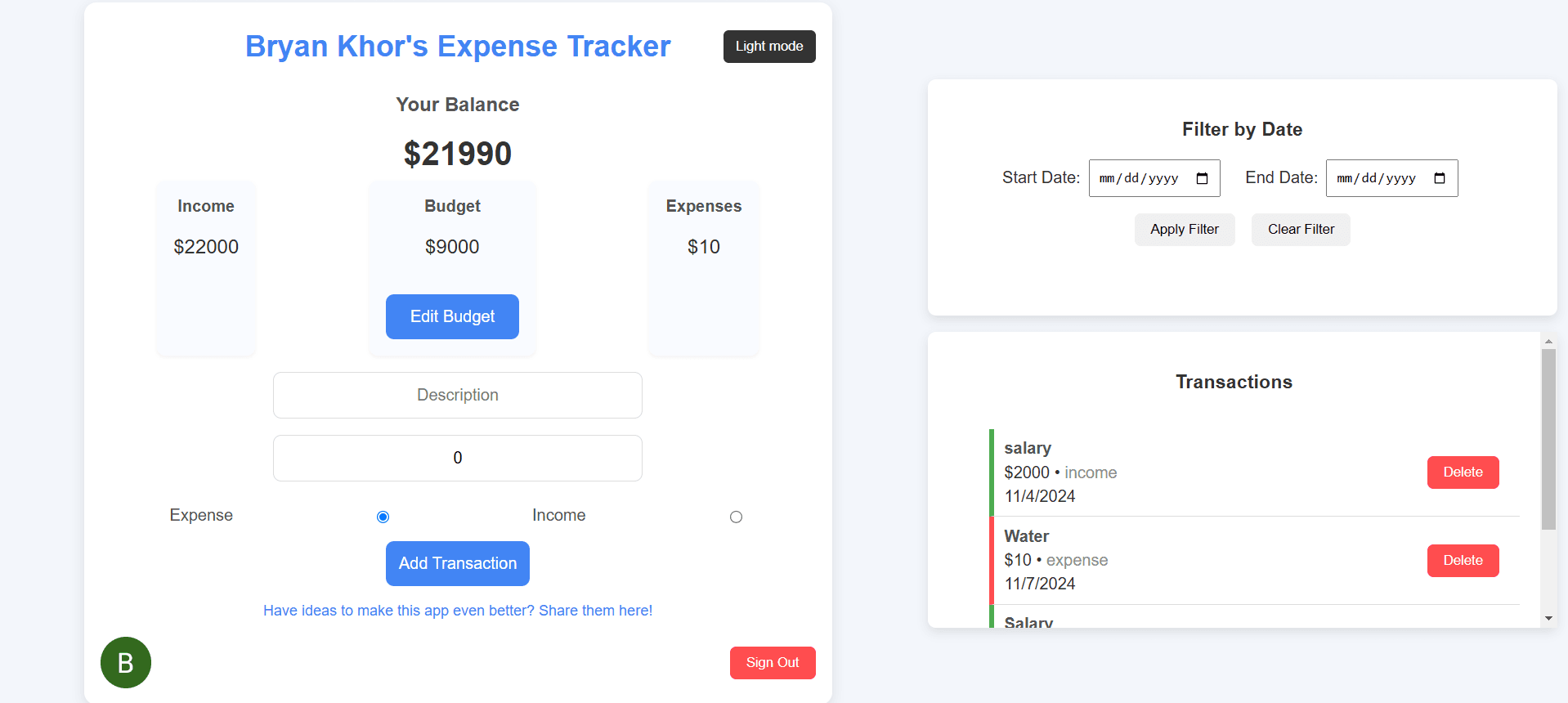 Expense Tracker